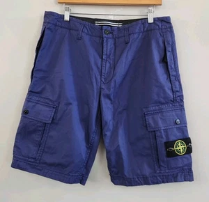 Pantaloncini cargo stile bermuda Stone Island NUOVI blu navy 10" uomo taglia 34 - Foto 1 di 12