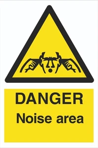 Danger - Noise Area - 1.2mm Rigid PVC - A5 A4 Safety Signs - Picture 1 of 2