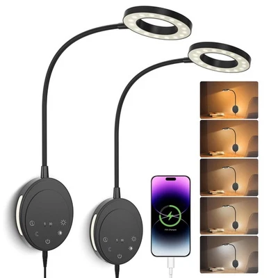Wall Mounted Reading Light,Headboard Reading Lamp with 5 Color Temperature &5... - Image 1 of 4