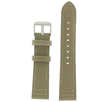 Correa de reloj de lona beige tostado estilo deportivo correa resistente al agua 18 mm 20 mm 22 mm Foto 1 de 3