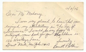 1976 American Artist/Illustrator Barnett Plotkin Autograph Letter Signed - Picture 1 of 3