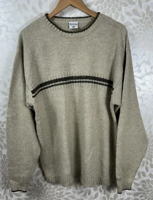 Suéter Pullover Clásico Columbia Para Hombre XL Avena Rayas Cuello Redondo Exterior Foto 1 de 4