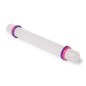 #7512 Fondant Rolling Pin with Adjustable Thickness Bands Nonstick Plastic 8.... - Picture 1 of 1