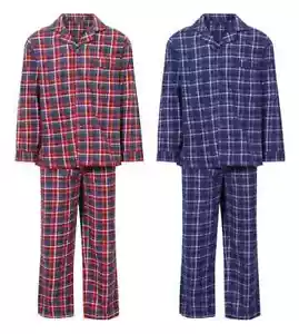 New Men's 100% Cotton Brushed Flannelette Pyjama Set Nightwear By Champion M-5XL - Picture 1 of 5