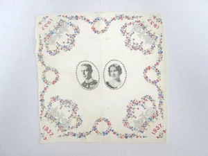 Vintage Krönung Taschentuch Taschentuch 30er Jahre König Georg VI Souvenir 1937 1N - Bild 1 von 7