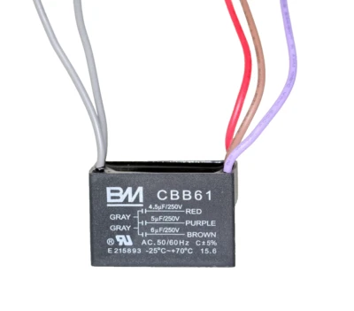BM CEILING FAN CAPACITOR CBB61 4.5uf+5uf+6uf 5WIRE 600+ SOLD! 1 year warranty