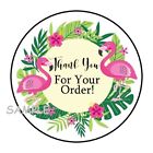 30 Thank You For Your Order Envelope Seals Labels Stickers 1.5" Round Flamingo