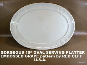 15" X 11" OVAL SERVING PLATTER of GRAPE pattern By RED CLIFF IRONSTONE USA - Picture 1 of 7