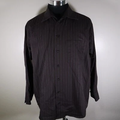 Kenneth Cole Reaction Shirt Mens Large Non Iron Button Up Striped Long Sleeve - Image 1 of 4
