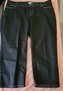 EILEEN FISHER Shorts 18P Stretch Bio Baumwolle Capri Wandern DUNKEL INDIGO  - Bild 1 von 5