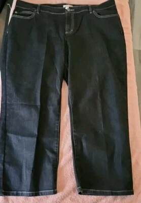 Pantalones Cortos EILEEN FISHER 18P Elásticos Algodón Orgánico Capri Caminar Índigo Oscuro  Foto 1 de 4