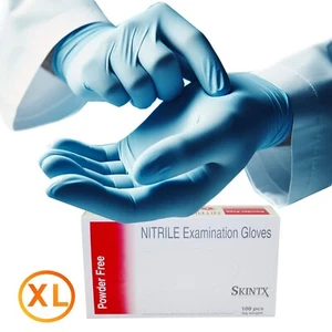 XL -180 Pezzi - Guanti Monouso Medico Blu Nitrile Esame Dentale Senza Polvere - Foto 1 di 5