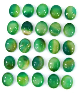 109.60 Ct Natural Green Onyx Loose Gemstone 10x12 mm Cabochon 25 Pcs Lot - 61099 - Picture 1 of 2