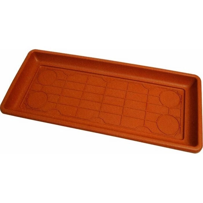 EAC Sottovaso rettangolare MAXI in polipropilene - 98x36x5,7H cm - Colore terracotta