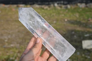 0.58kg Clear quartz Obelisk Natural Quartz Crystal Wand Point Reiki Heal WA587 - Picture 1 of 14