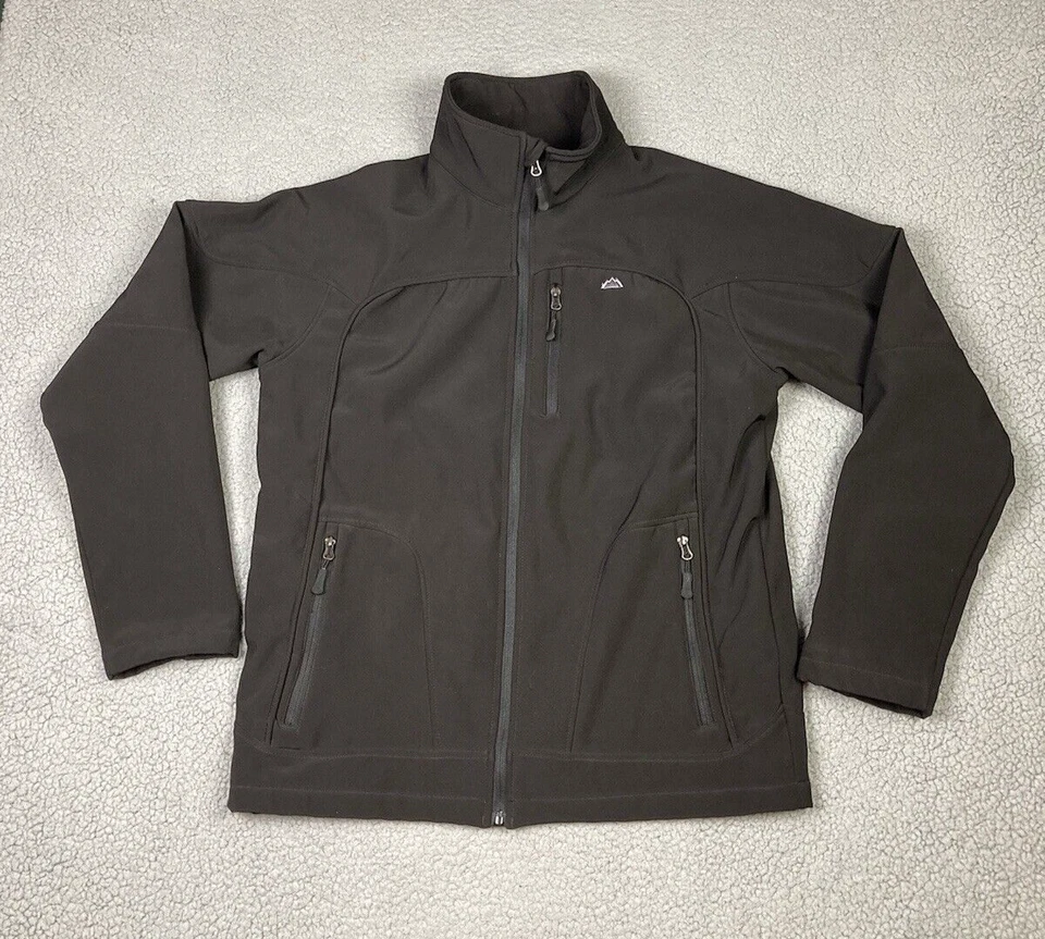 Snozu Softshell Jacket Mens Medium Black Stretch O Rama Full Zip Fleece Lining - Image 1 of 4