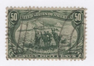 1898 US SC 291 50c Sage Green, Western Mining Prospector, Used XF - Picture 1 of 3