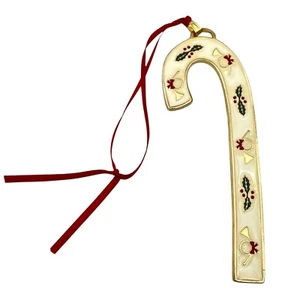 Wallace Silberschmiede Horn 'n Holly 1997 jährliche Zuckerstange Metall Emaille Ornament - Bild 1 von 3