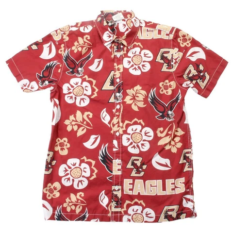 Men's Boston College BC Floral Shirt Button Up Beach Shirt Cover