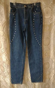 Vintage Lawman Denim Jeans Nieten Bareback Western High Rise Boho Mom Jeans Gr. 15  - Bild 1 von 13