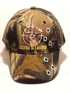 LOCKED & LOADED BallCap Deer Hunter's Camo Hat Adjustable Hook/Loop Adults/Teens - Picture 1 of 7