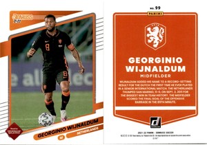 2021-22 Donruss Soccer Card 99 GEORGINIO WIJNALDUM NETHERLANDS