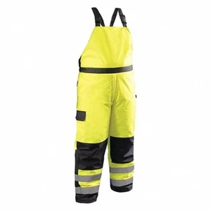 OccuNomix Men's Size XL High Visibility Yellow Waterproof Winter Bib Pants New - Picture 1 of 6