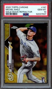 BB - 2020 - Topps Chrome - #187 - Michel Baez - Gold Wave Ref - PSA 10 GEM MT - Bild 1 von 2