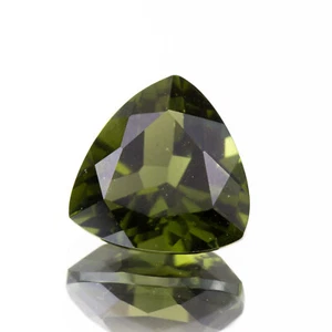 2.75ct MOLDAVITE tektite faceted loose gem TRILLION 10MM #CM907 - Picture 1 of 2