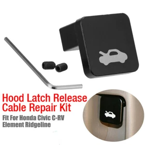 Black Car Hood Release Latch Handle Latch Cable Kit Fit For Honda Civic 1996-11 - Picture 1 of 7