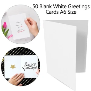 Tarjeta blanca A6 250 gsm prearrugada para fácil plegado paquete de 50 - Imagen 1 de 8
