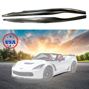 (Matte Black) 14-19 Chevy Corvette C7 Side Skirt Rocker Panels - Picture 1 of 4