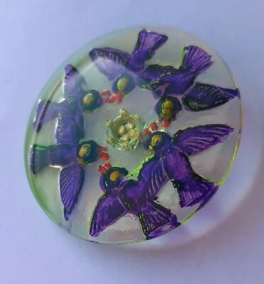 MAGNIFIQUE  BOUTON ANCIEN  EN  VERRE BOMBé  DIAMETRE 3,6 CM - Photo 1/4