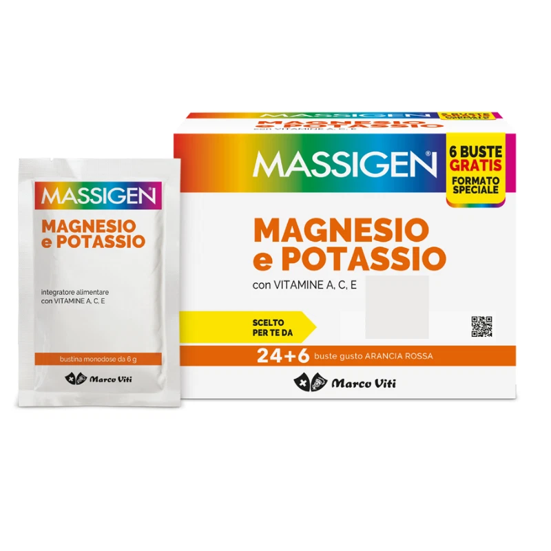 MARCO VITI Massigen Magnesio e Potassio 24+6 Bustine di sali minerali e vitamine - Immagine 1 di 1