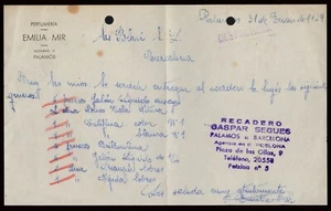España - Recadero - 1969 - Tampón "Recadero Gaspar Segues - Palamós a Barcelona" - Imagen 1 de 1