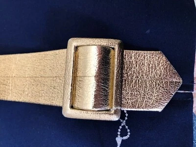 Cinturón Mujer Cintura Talla 26-29 Vinilo 2" Ancho Metálico Dorado Foto 1 de 4