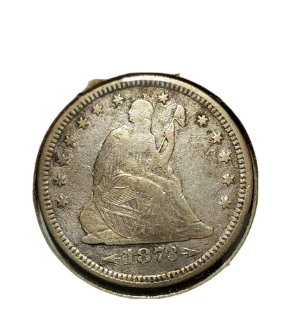 1873 Arrows Seated Liberty Quarter EF Cover