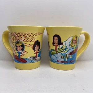 (2) Barbara Walters The View Daytime Keramik 2007 Sommer Kaffeetasse Becher gelb - Bild 1 von 9
