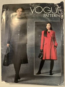 Vogue R10863 Sewing Pattern Miss Sew Pattern Lined Coat Shoulder Pads Sz 16-24 - Picture 1 of 2