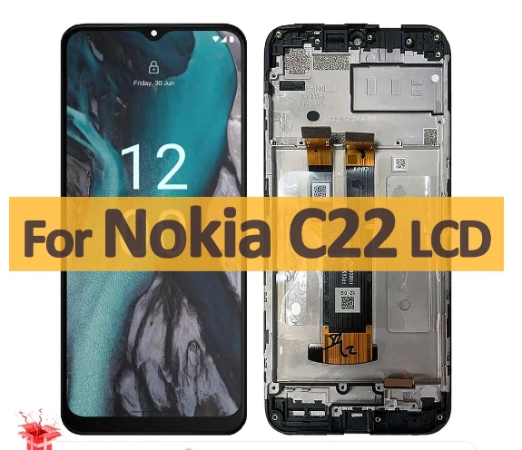 6.5" For Nokia C22 LCD Display Touch Screen Digiziter Assembly Replacement Frame - Image 1 of 1