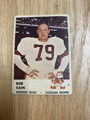 1961 Fleer Football Bob Gain Cleveland Browns Card #19 - Image 1 of 4