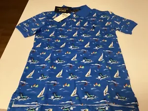 POLO RALPH LAUREN AUTHENTIC BOYS BRAND NEW blue ORIGINAL T-SHIRT Sz S (8), NWT - Picture 1 of 6
