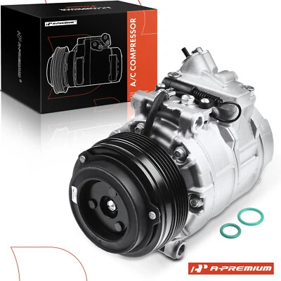 AC Compressor w/ 5-Groove Clutch for BMW 323Ci 323i 323is 325i 325xi 740i 7SB16C - Image 1 of 4