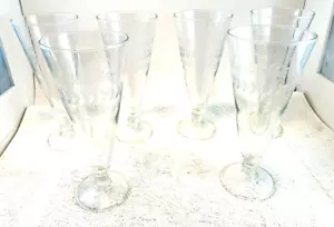 6 vasos de cóctel de cerveza Pilsner de hoja de laurel grabados de colección - Imagen 1 de 6