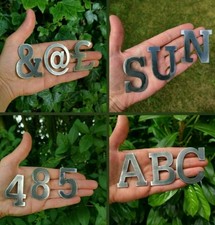 Letters Numbers Symbols 2" Metal Sign Home Wording Shop Family names Garden