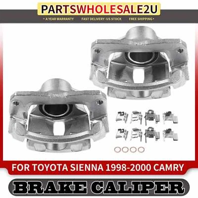 2x Pinza de freno delantera con soporte y pistón de metal para Toyota Camry 00-01 Sienna Foto 1 de 4