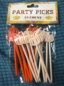 "THANKSGIVING PUMPKINS PARTY PICKS 24er-Pack 4"" - Bild 1 von 2