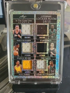 Leaf Game Used Legendary Locker Room 6 Patch /15 Magic Giannis Olajuwon Garnett - Picture 1 of 7