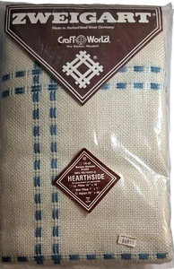 ZWEIGART 14 Count Afghan Fabric - HEARTHSIDE 55" x 48" Blue Boxes Factory Sealed - Picture 1 of 6