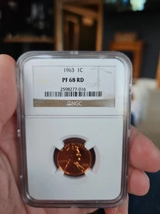 1963 Lincoln Cent NGC PF68RD - Bild 1 von 2